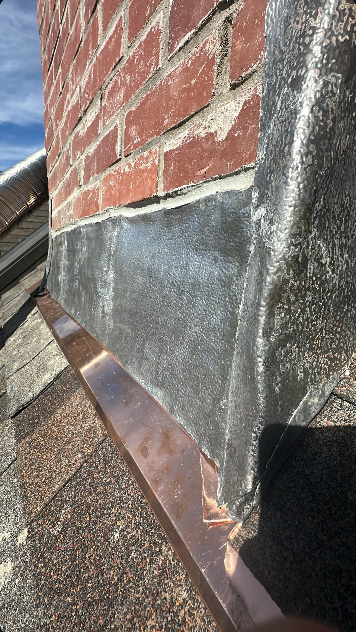 Chimney flashing repair